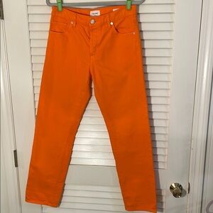 Frame Denim Vibrant Orange Le Slouch Hidden Button Down Jeans  Style